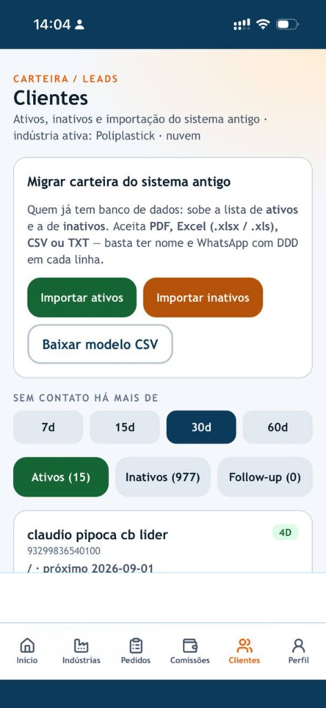 Clientes e importação