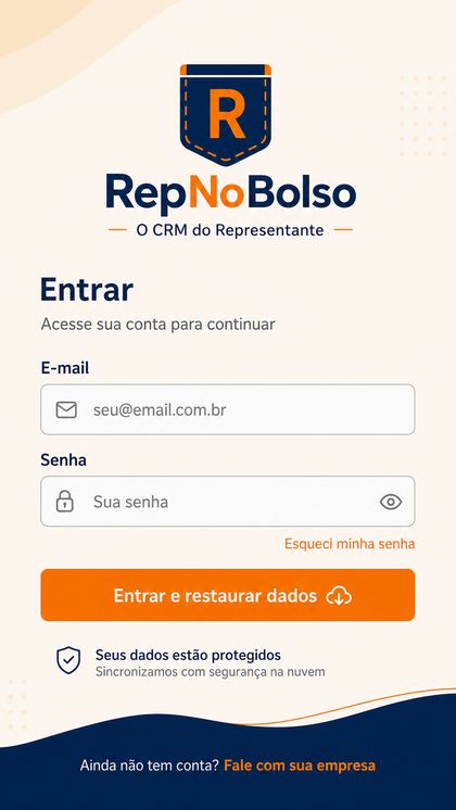 Tela de login do RepNoBolso