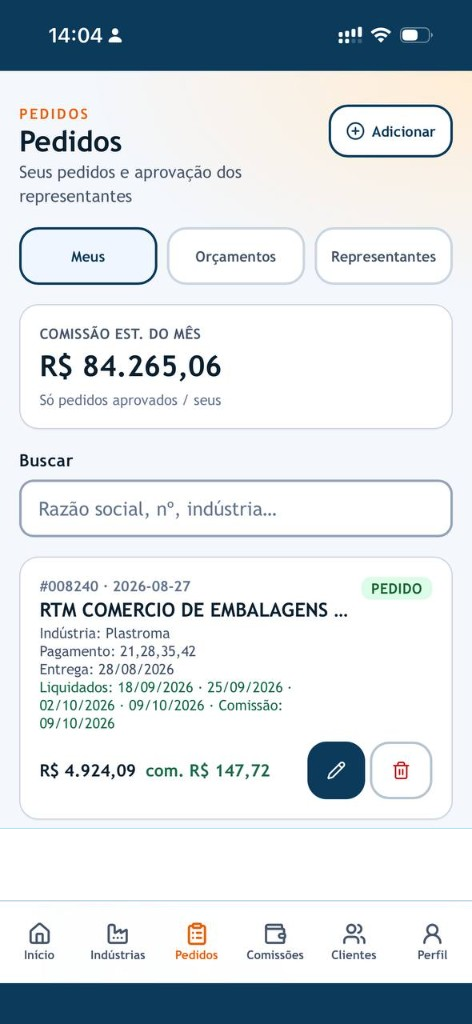 Pedidos no RepNoBolso